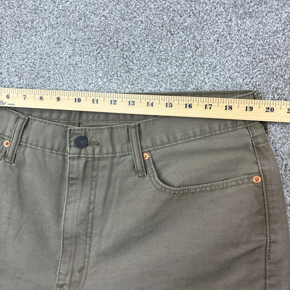 Levis 514 Straight Fit Pants Mens 38x32 Brown Canvas Workwear Cotton Jeans - Picture 7 of 12